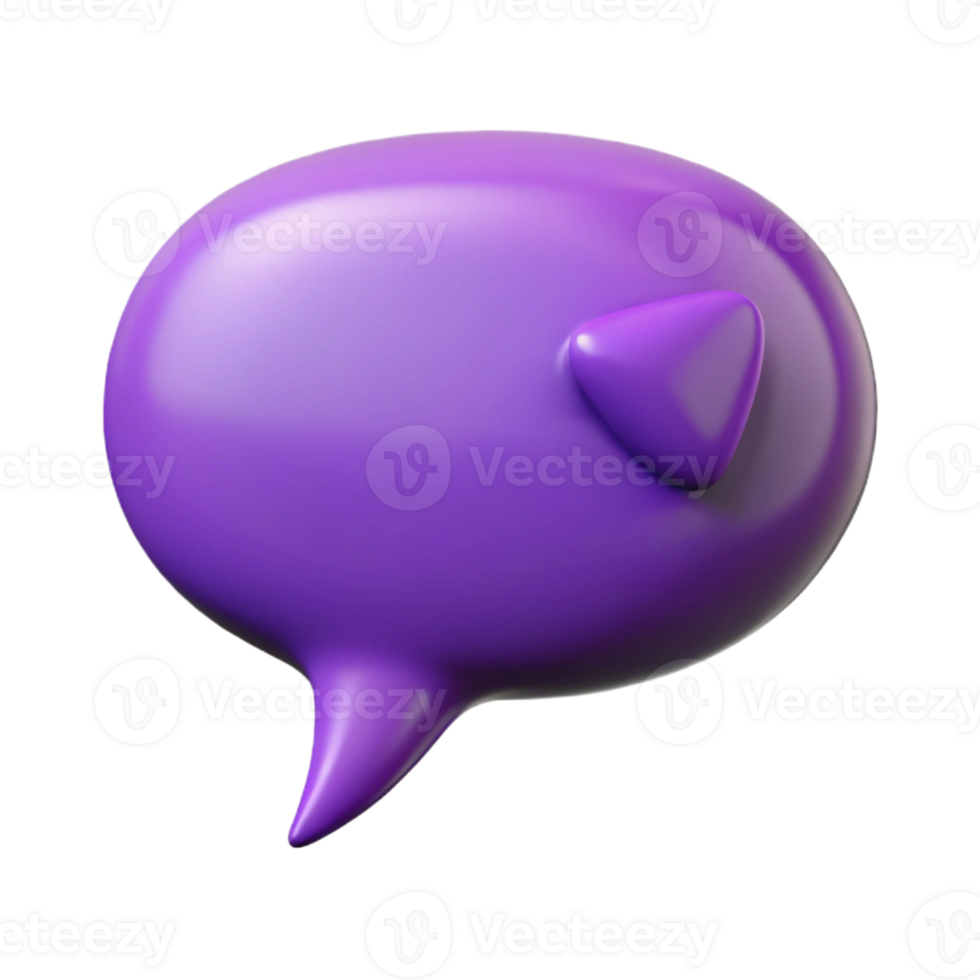 Purple 3D Speech Bubble Illustration png