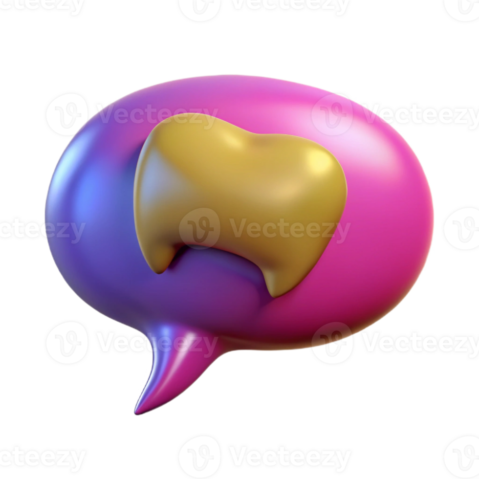 3D Render Abstract Speech Bubble png