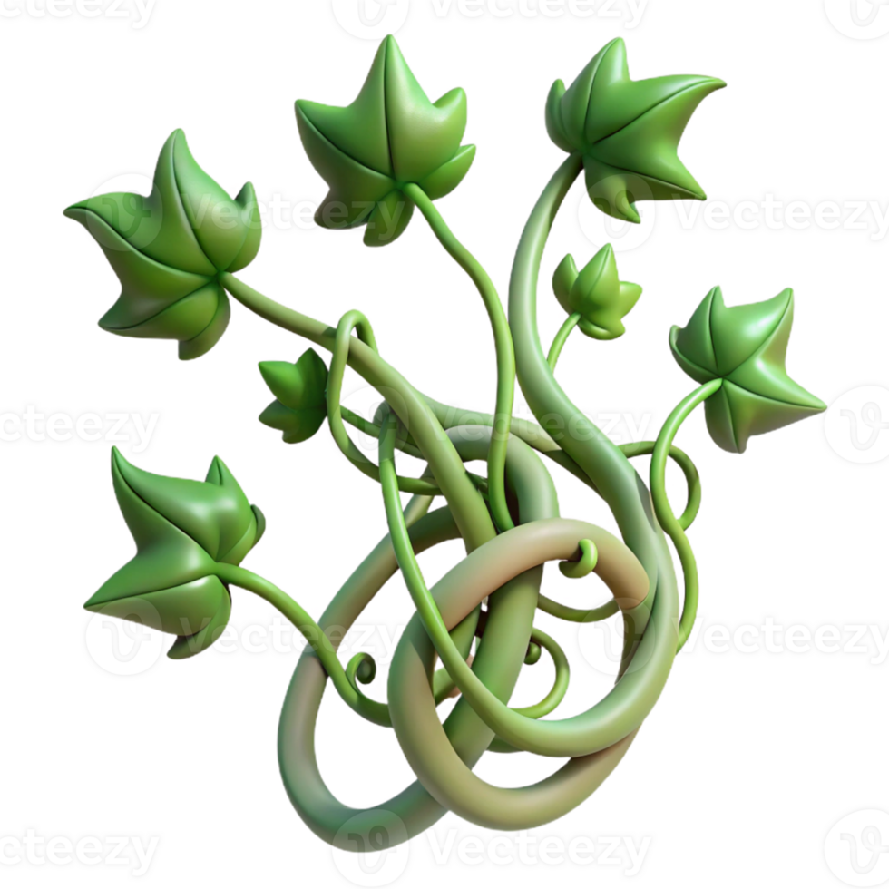 3D Render Green Vine Illustration png