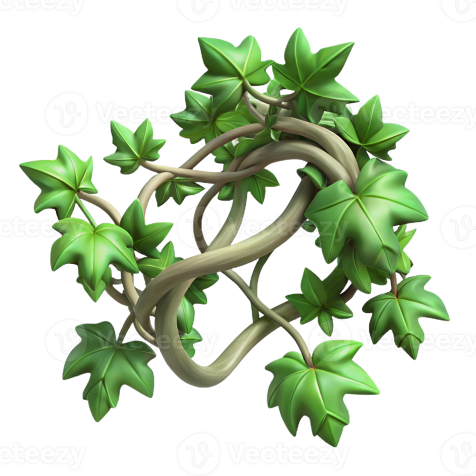 3D Render Lush Green Ivy Vine Illustration png