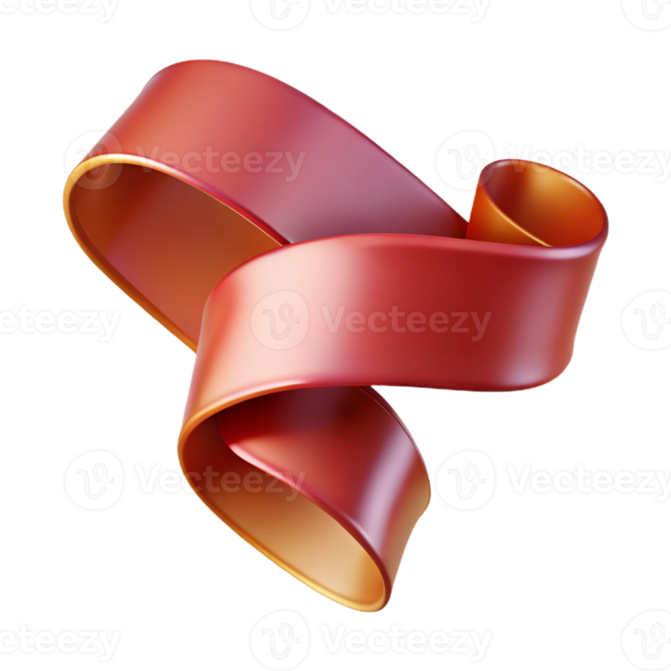 Red and Orange 3D Ribbon Illustration png