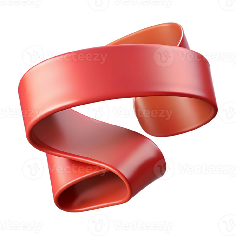 Red 3D Abstract Ribbon Background Illustration png
