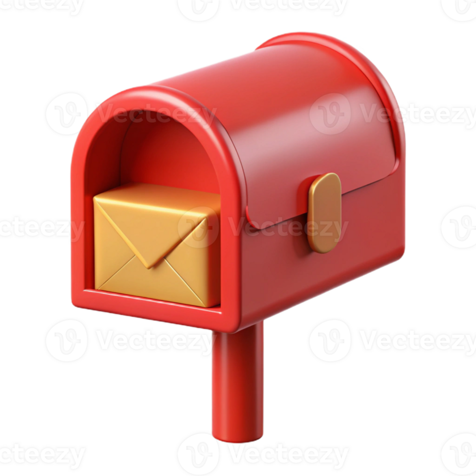 Red Mailbox 3D Illustration png