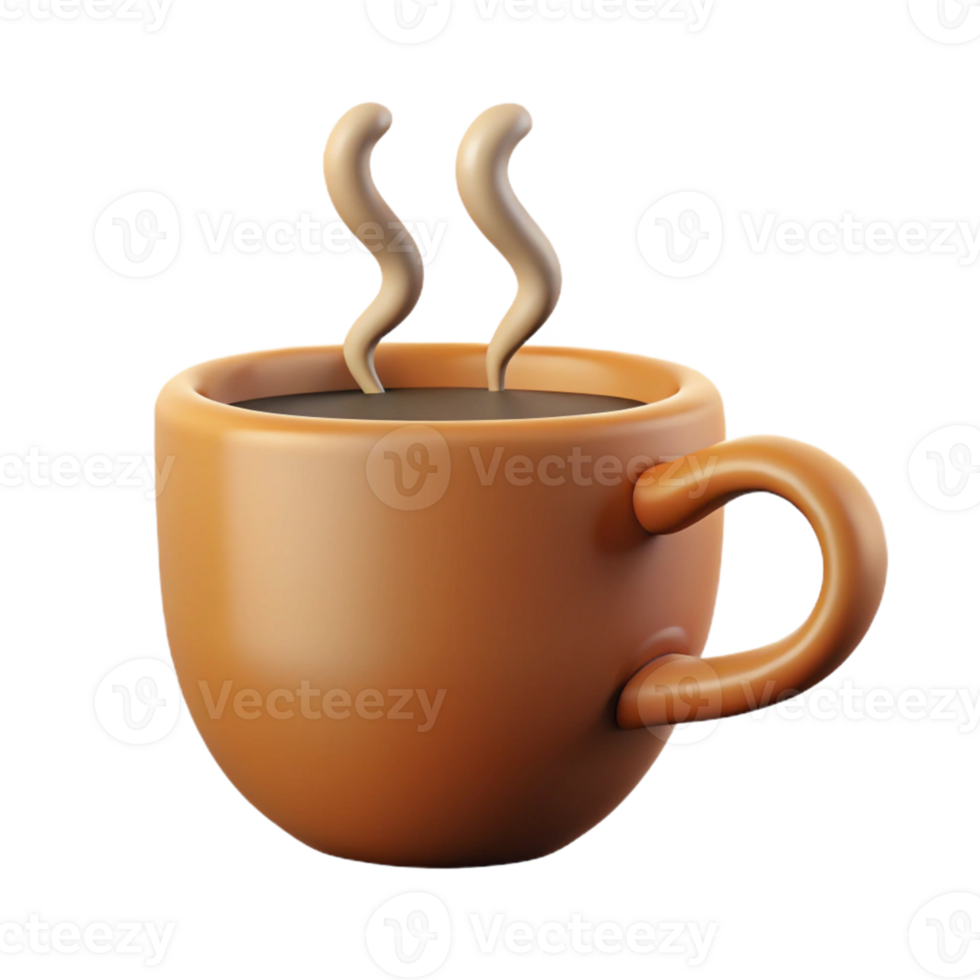 3D Illustration Steaming Coffee Mug png