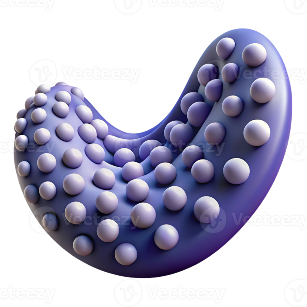 Abstract 3D Render of a Purple Bumpy Shape png