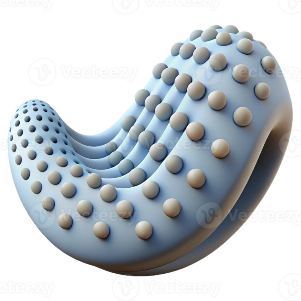 Abstract 3D Render of Blue Form with Spheres png