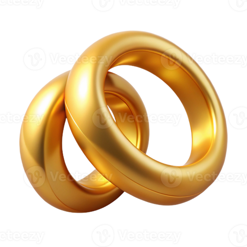 Golden Rings 3D Illustration png