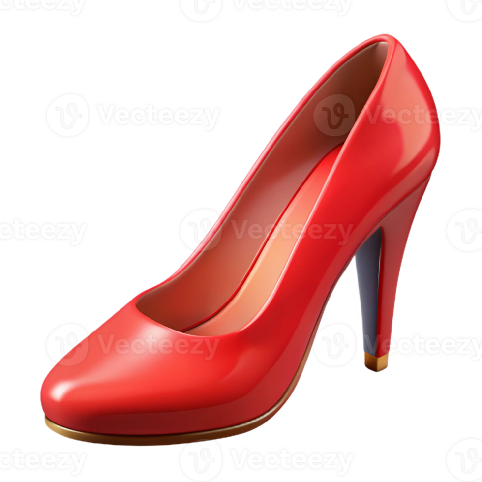 Red High Heel Shoe 3D Render png