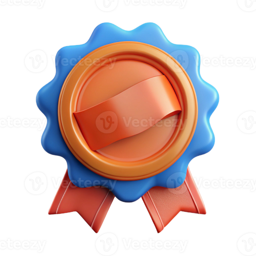 3D Render of a Colorful Award Badge png