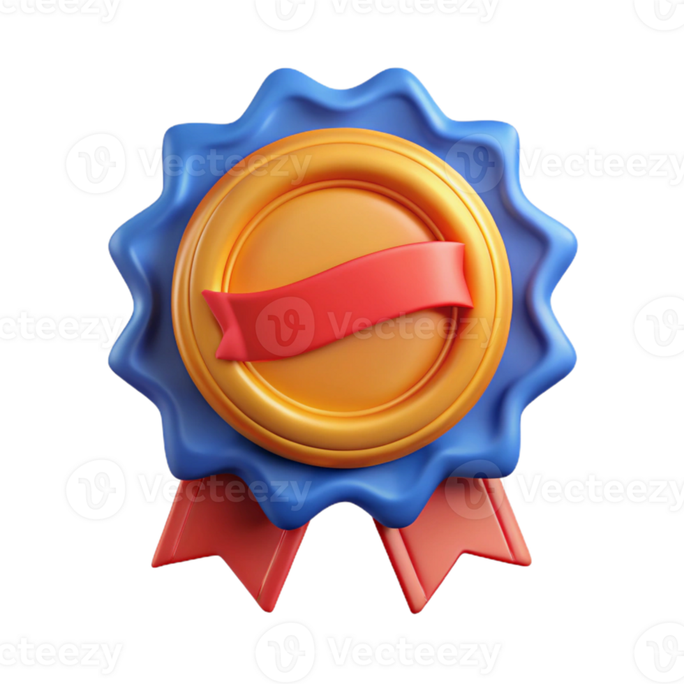 3D Render Gold Award Badge Illustration png