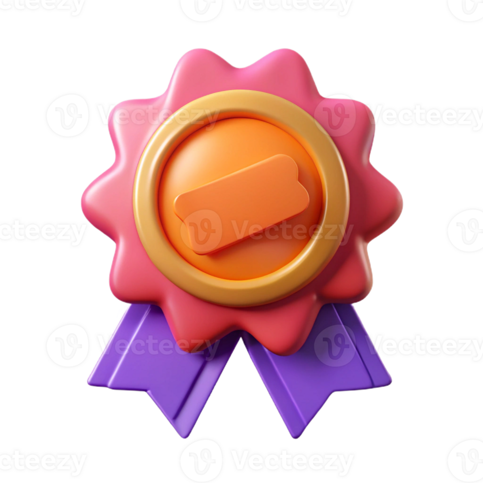 3D Render Award Badge Illustration png