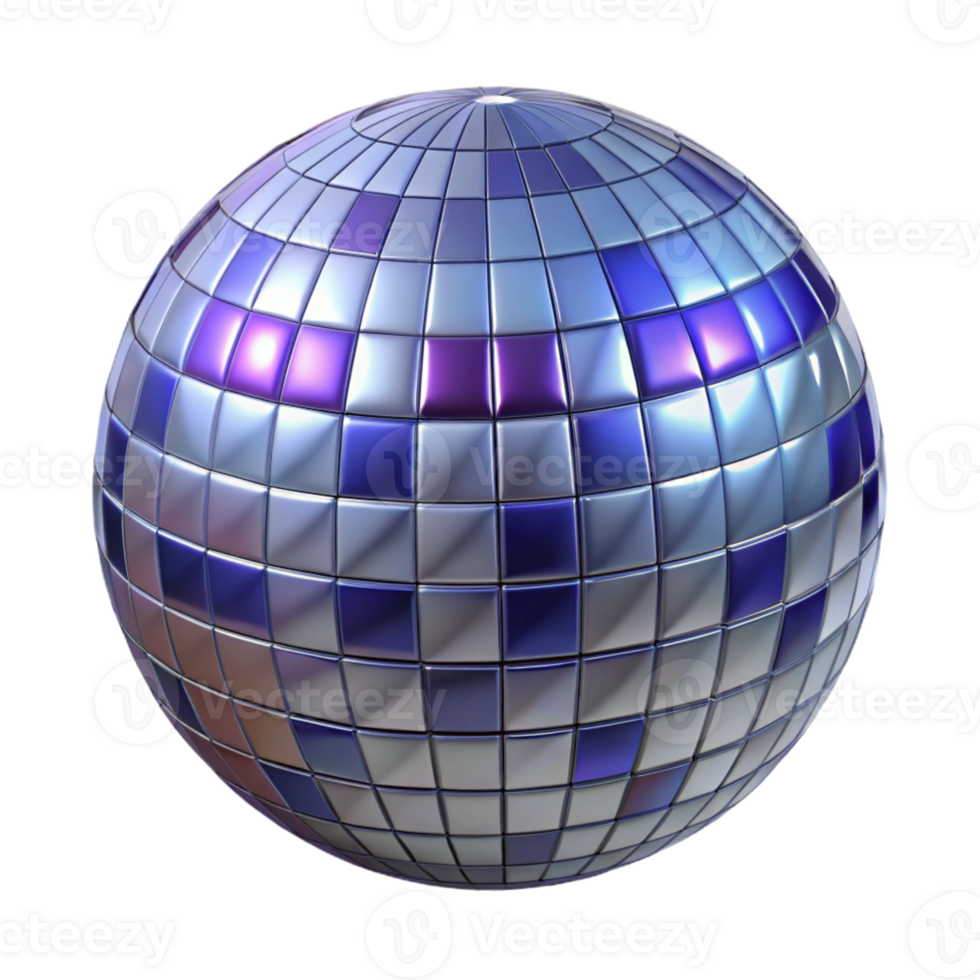 3D Render of a Shiny Disco Ball png