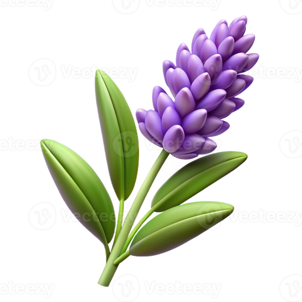 3D Render Purple Flower Illustration png