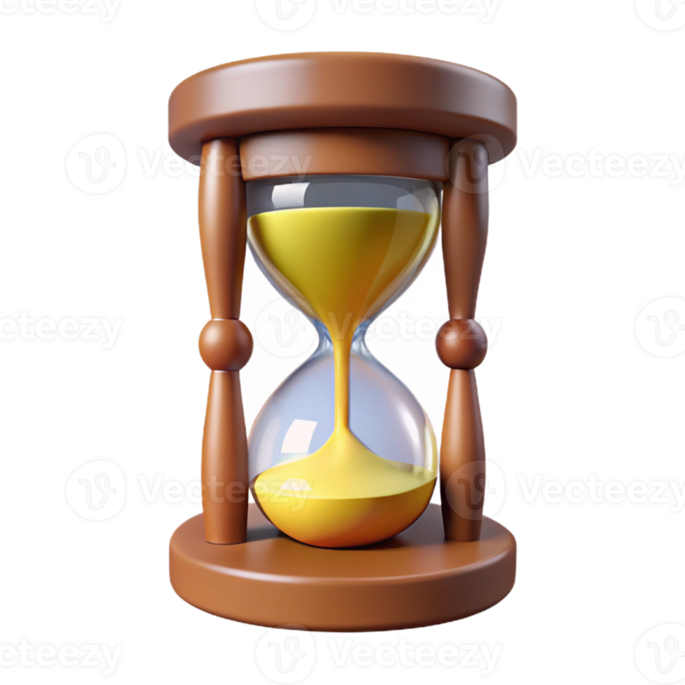 3D Hourglass Illustration Time Measurement Sand png