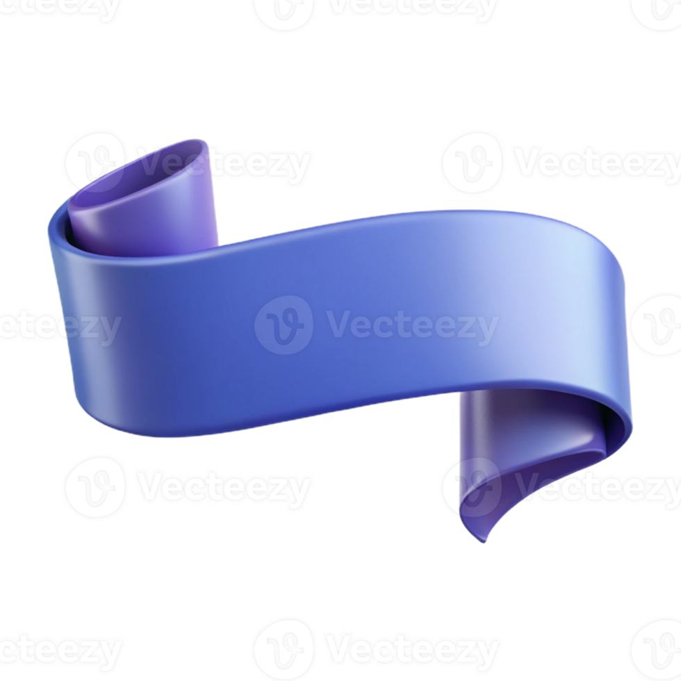 3D Render Purple Ribbon Graphic png
