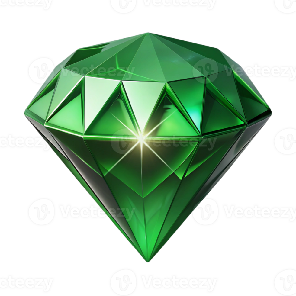 3D Render Green Gemstone Illustration png