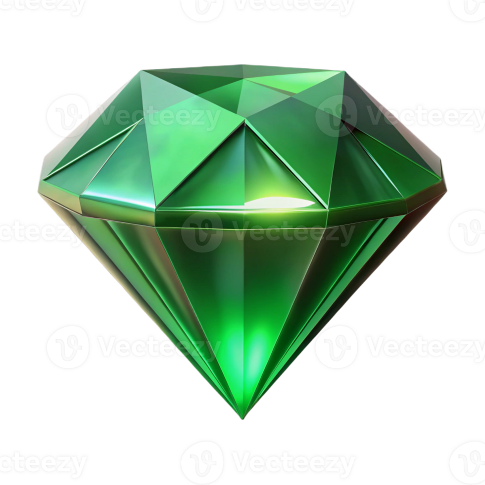 Green Gem 3D Render png
