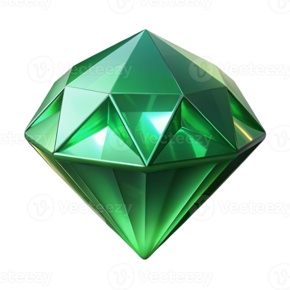 3D Render Green Gemstone png