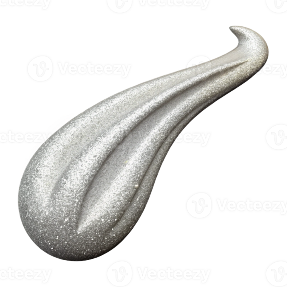 Silver Glitter Swirl 3D Render png