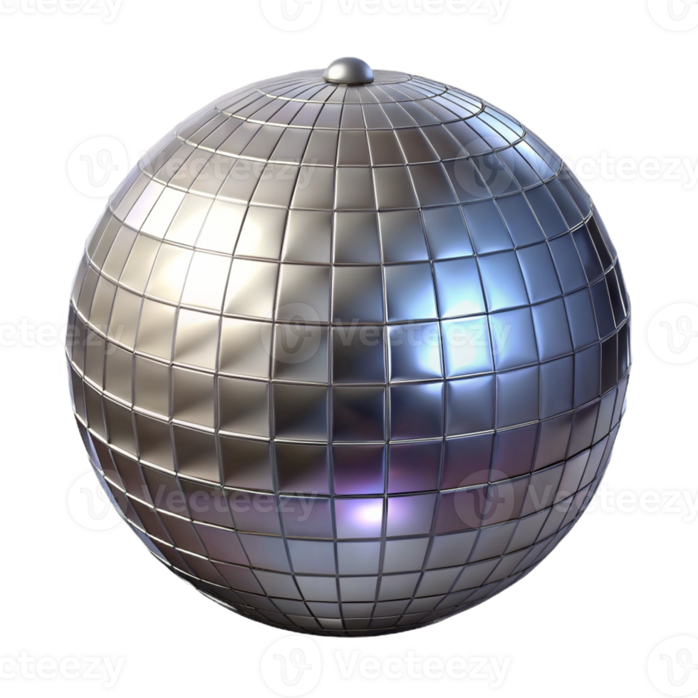 3D Render Silver Disco Ball Graphic png
