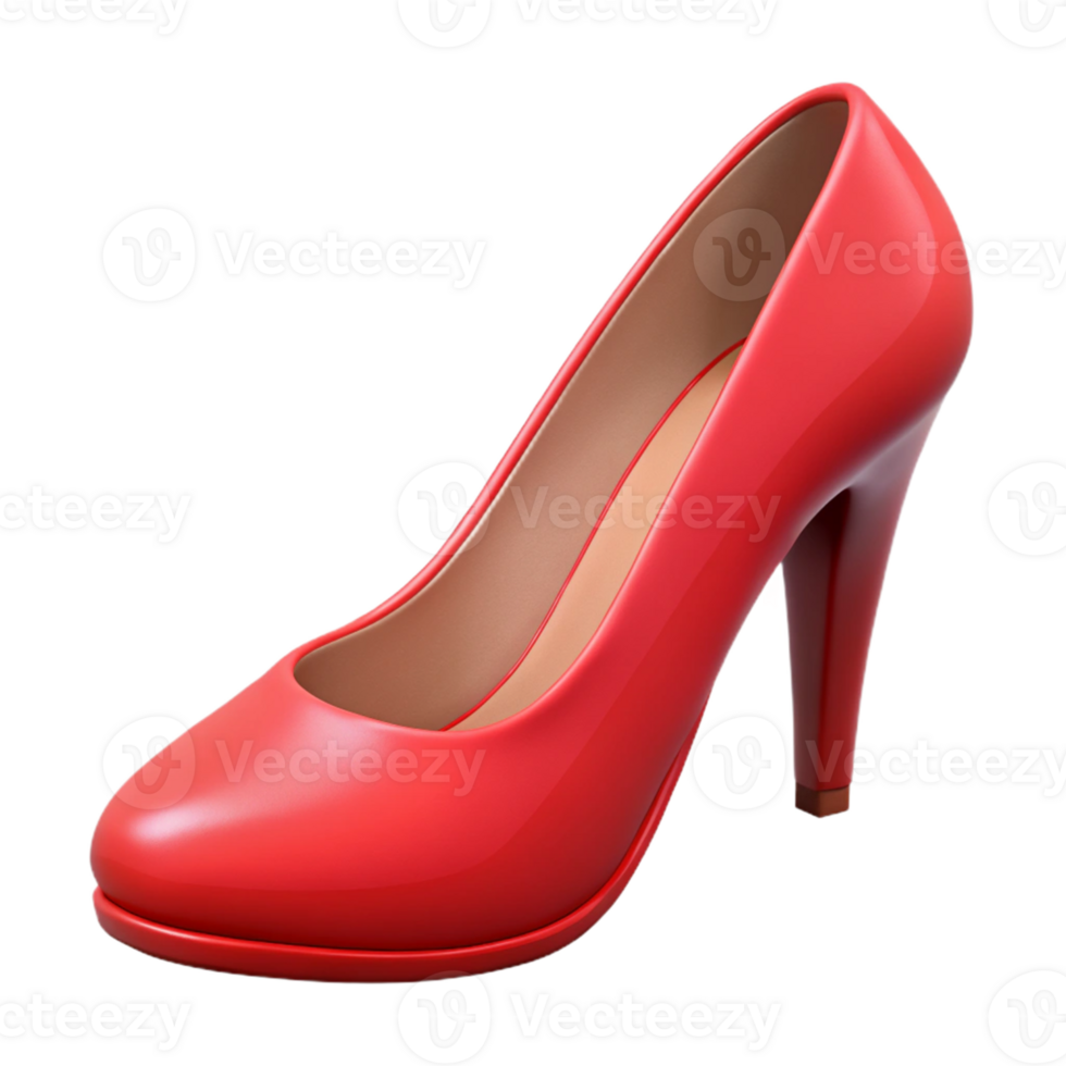 Red High Heel Shoe 3D Render png