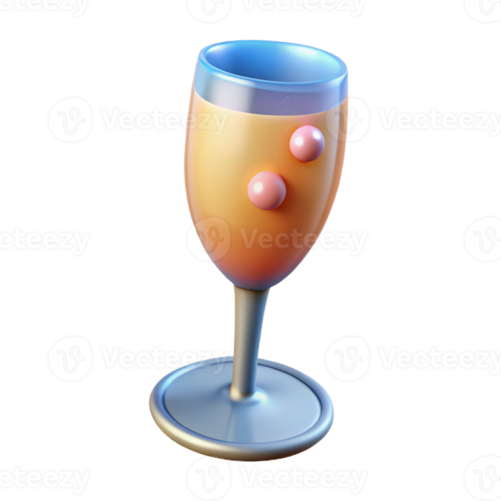 3D Illustration of a Glass of Orange Drink png