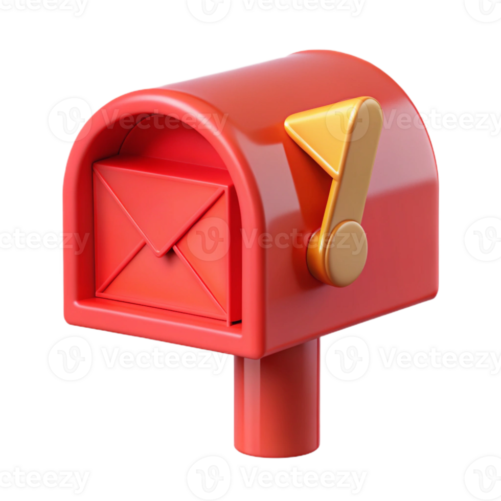 Red Mailbox 3D Render png