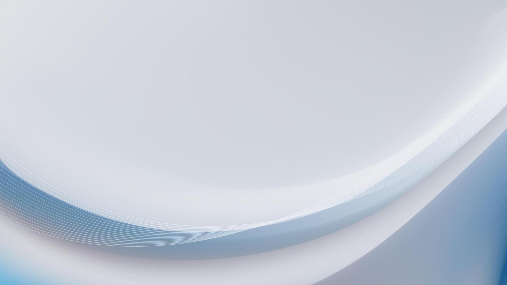 Abstract Blue White Gradient Curves, Smooth Wavy Lines Background vector