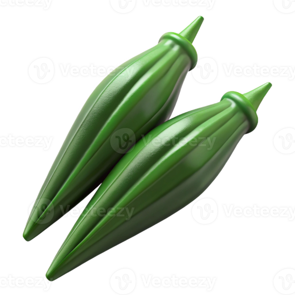 Dark Green Okra Pods png
