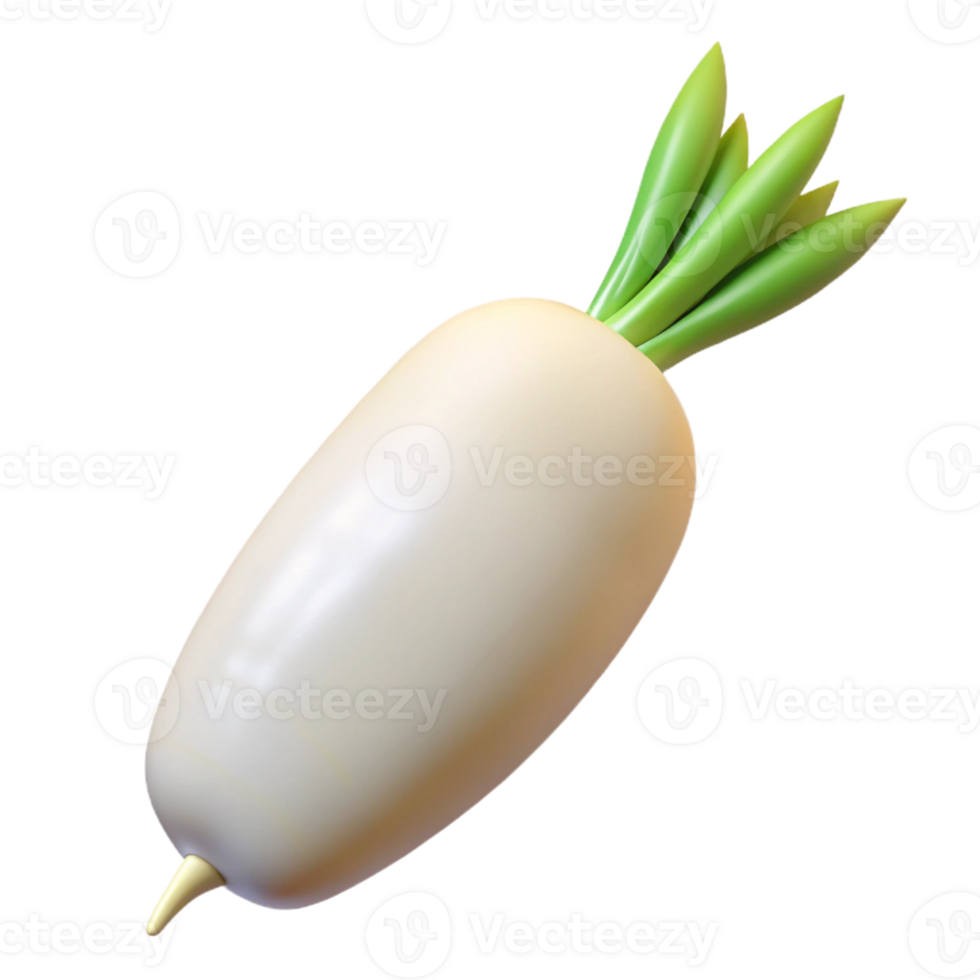 3D Render of a Daikon Radish png