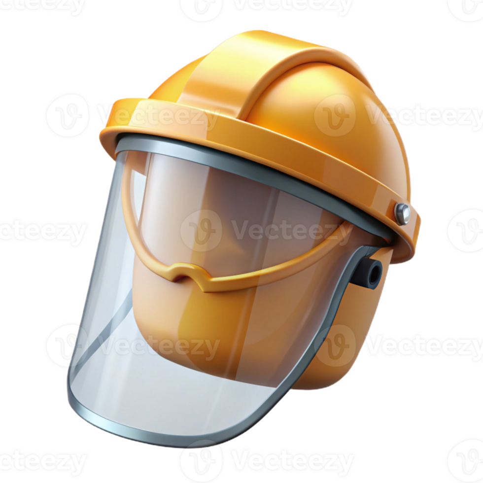 3D Model of Safety Helmet with Face Shield png