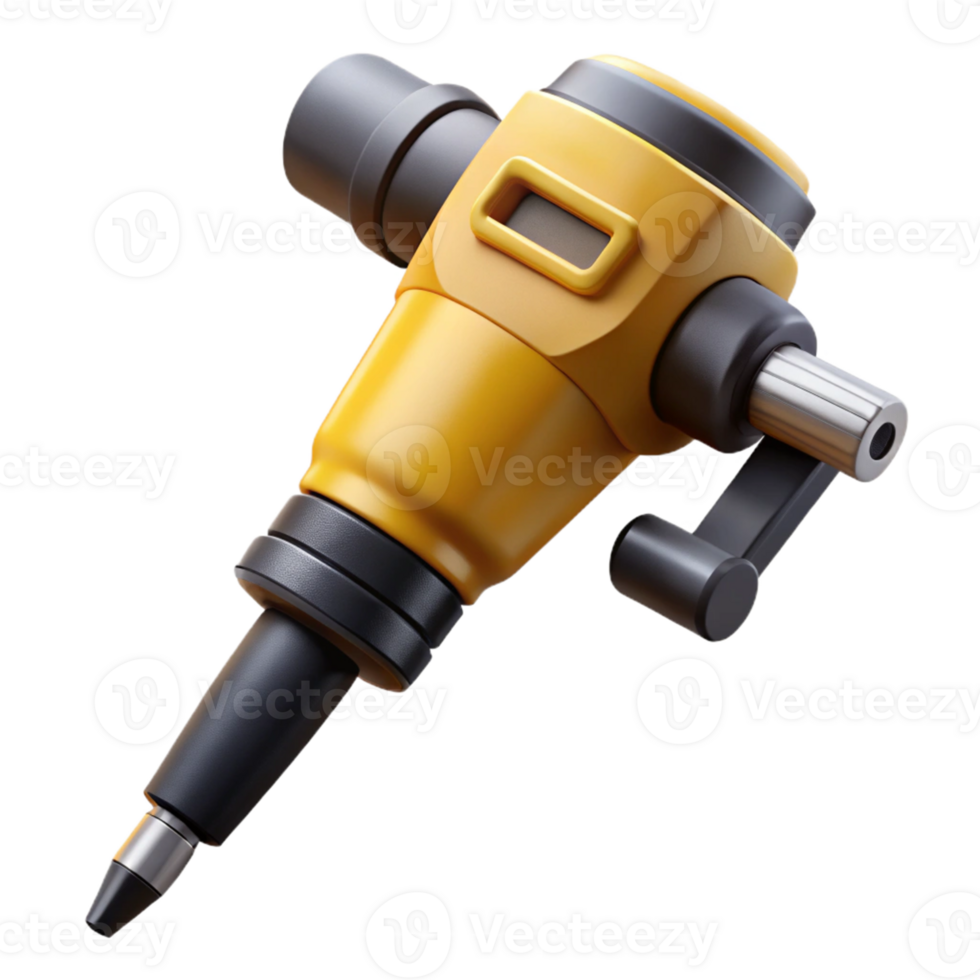 3D Render Yellow and Black Jackhammer Illustration png