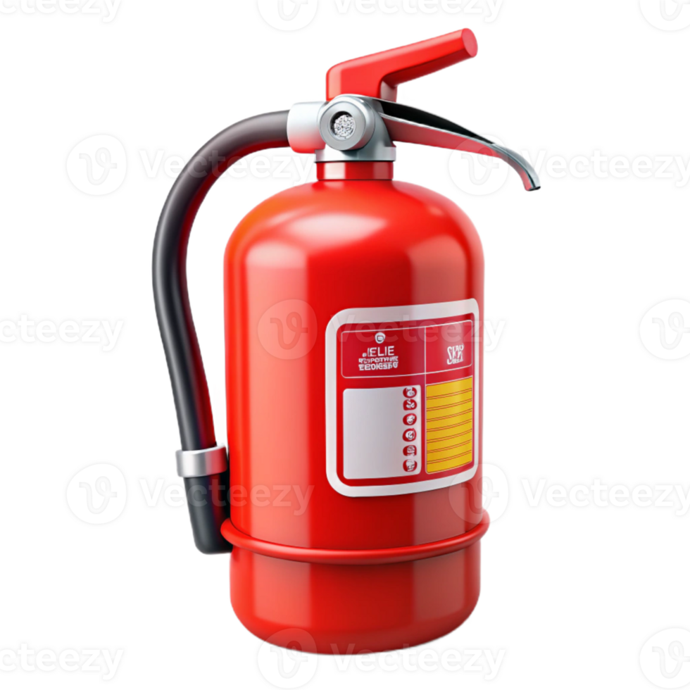 Red Fire Extinguisher 3D Render png