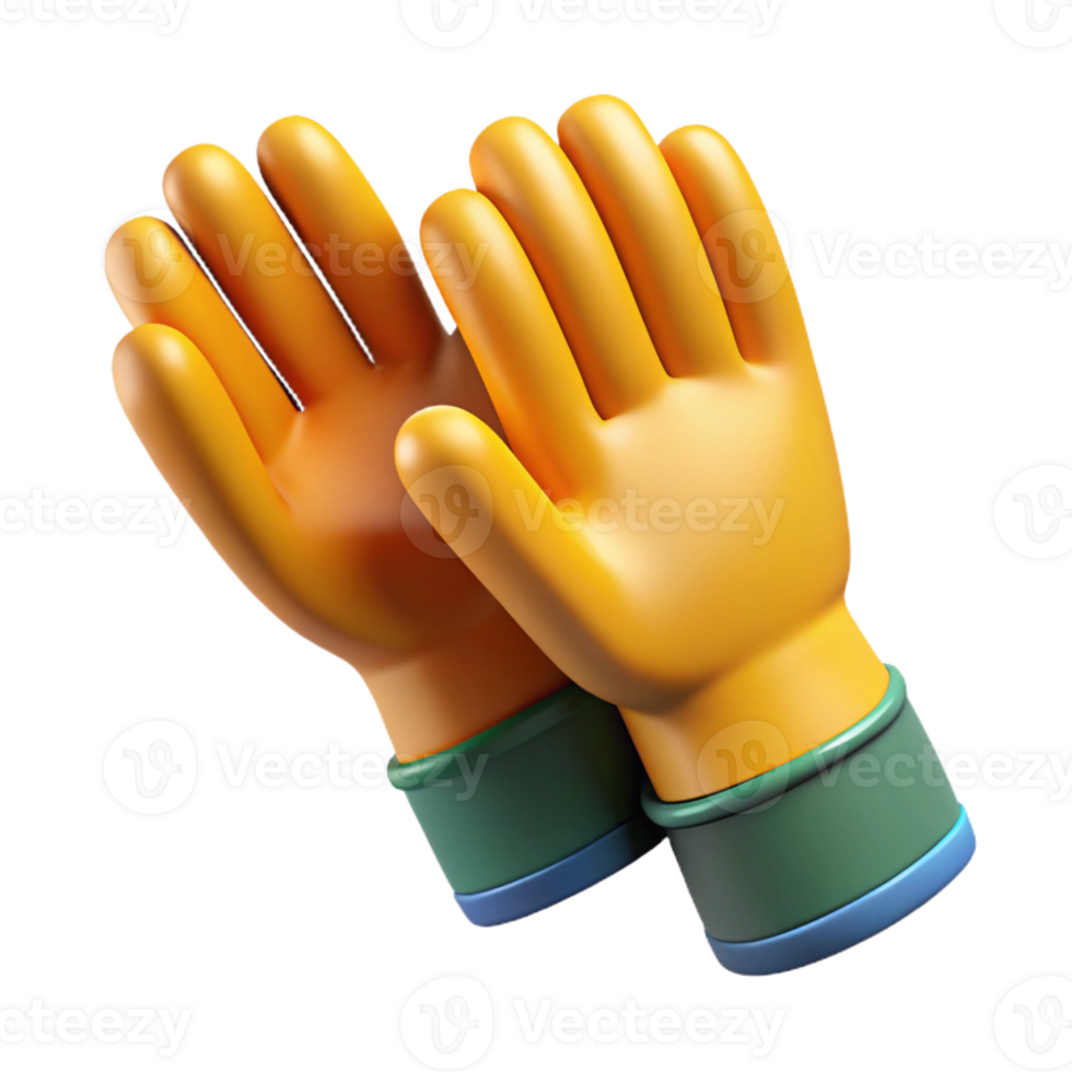 3D Render of Clapping Hands Illustration png