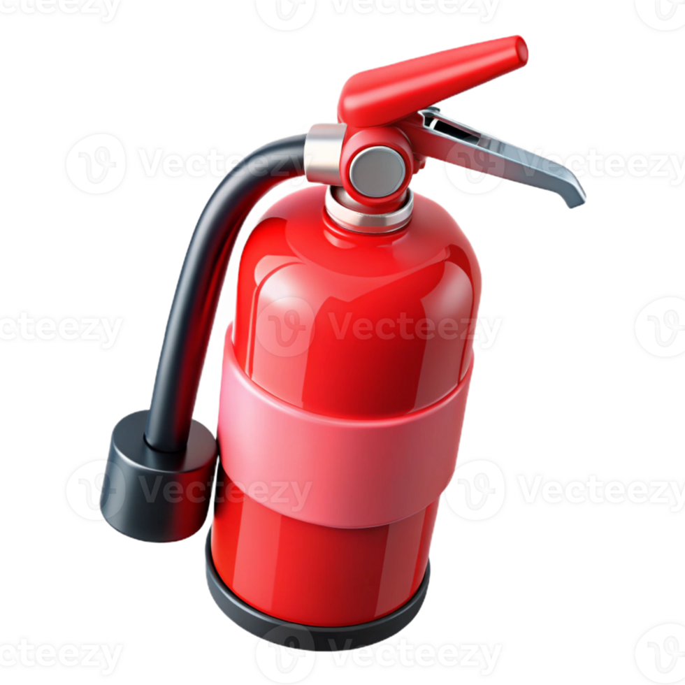 3D Red Fire Extinguisher Illustration png