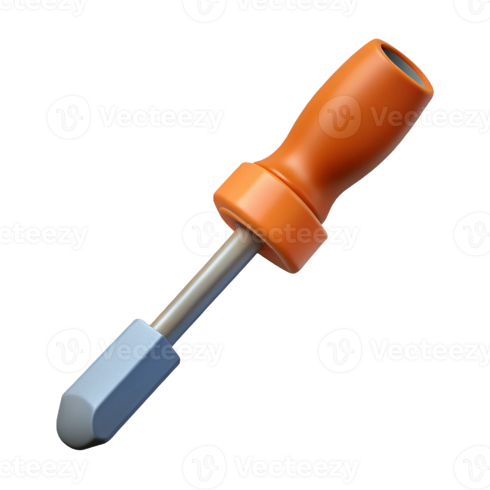 3D Model Orange Handle Tool Illustration png