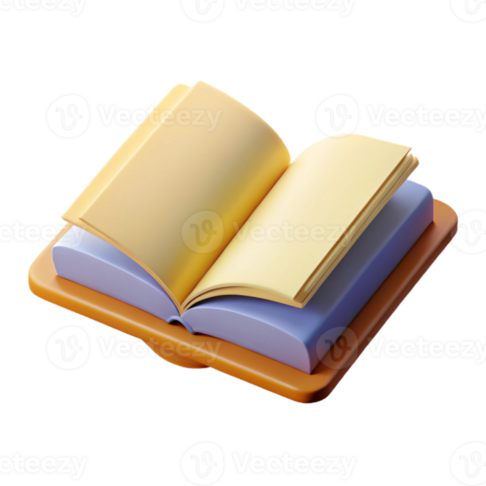 3D Render Open Book Illustration png