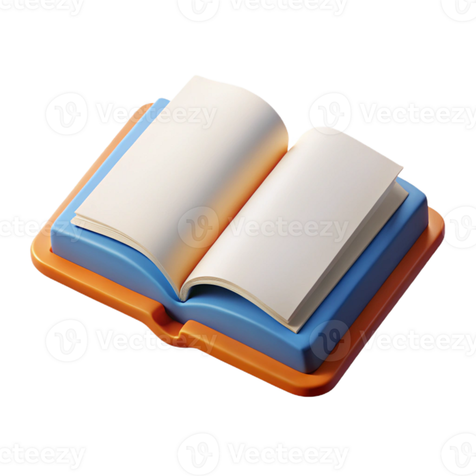 3D Render Open Book Illustration png