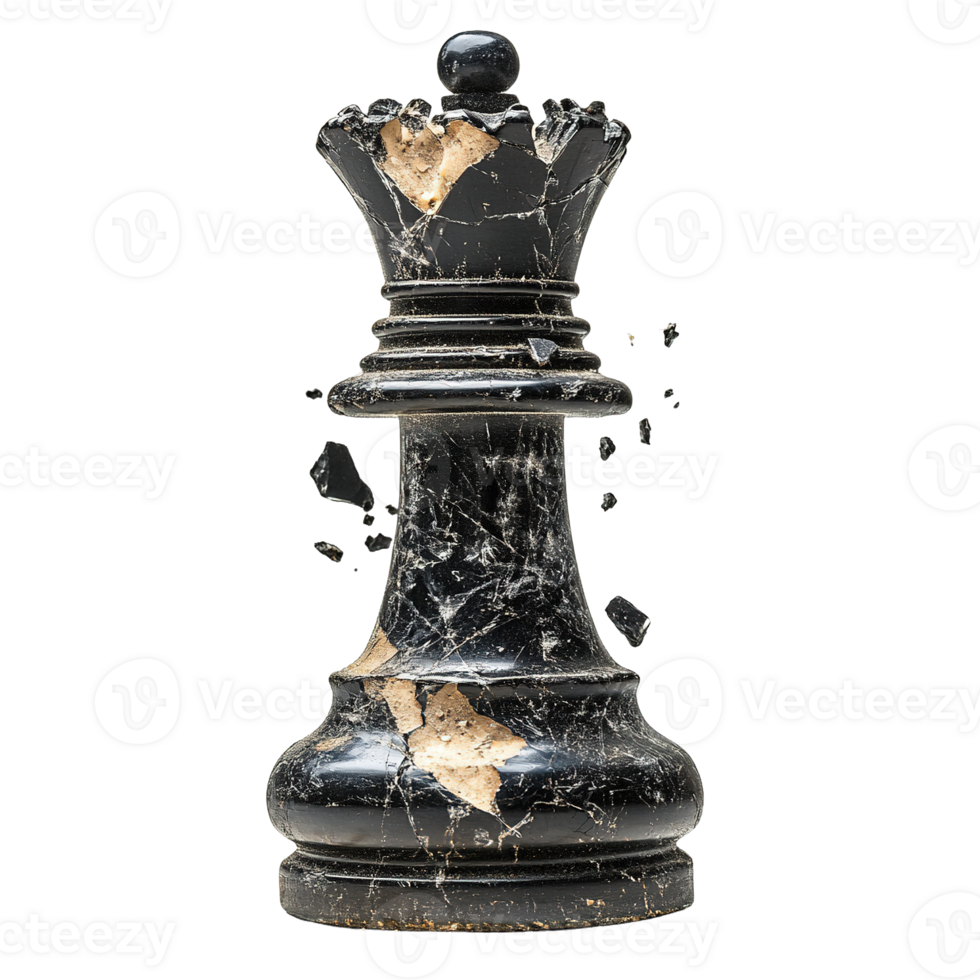 Destroyed Chess Piece with Splintered Textures and Fine Detail on Transparent Background png