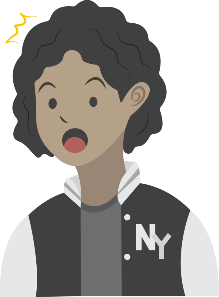 A cartoon boy with a shocked expression png