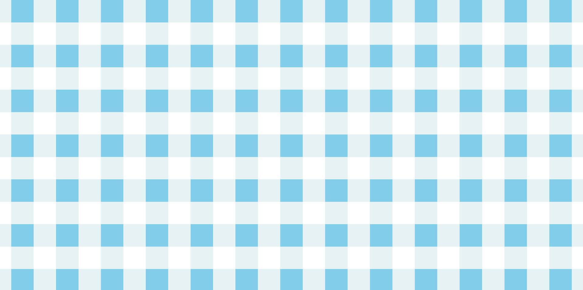 Blue checkered fabric pattern background. vector