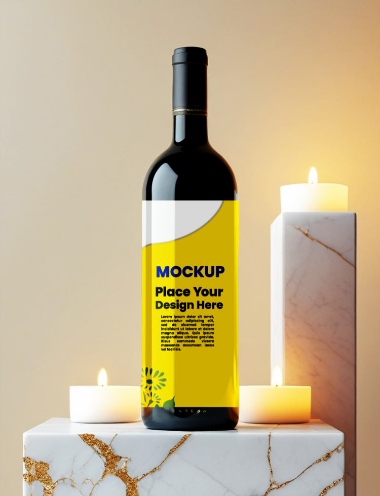 Customizable Bottle Mockup for Unique Label and Packaging Designs psd