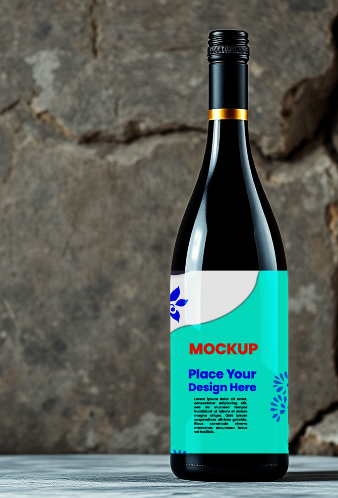 3D Bottle Mockup for Stunning Product Design and Label Customization psd