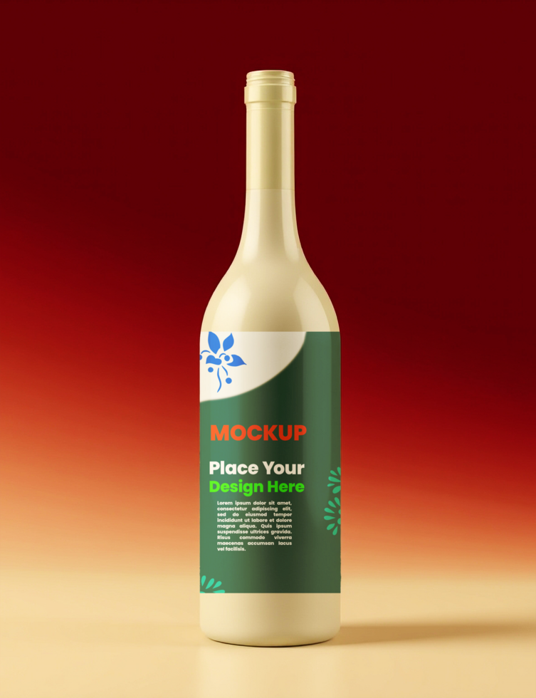 Realistic Bottle Mockup for Product Design and Packaging Visualization psd