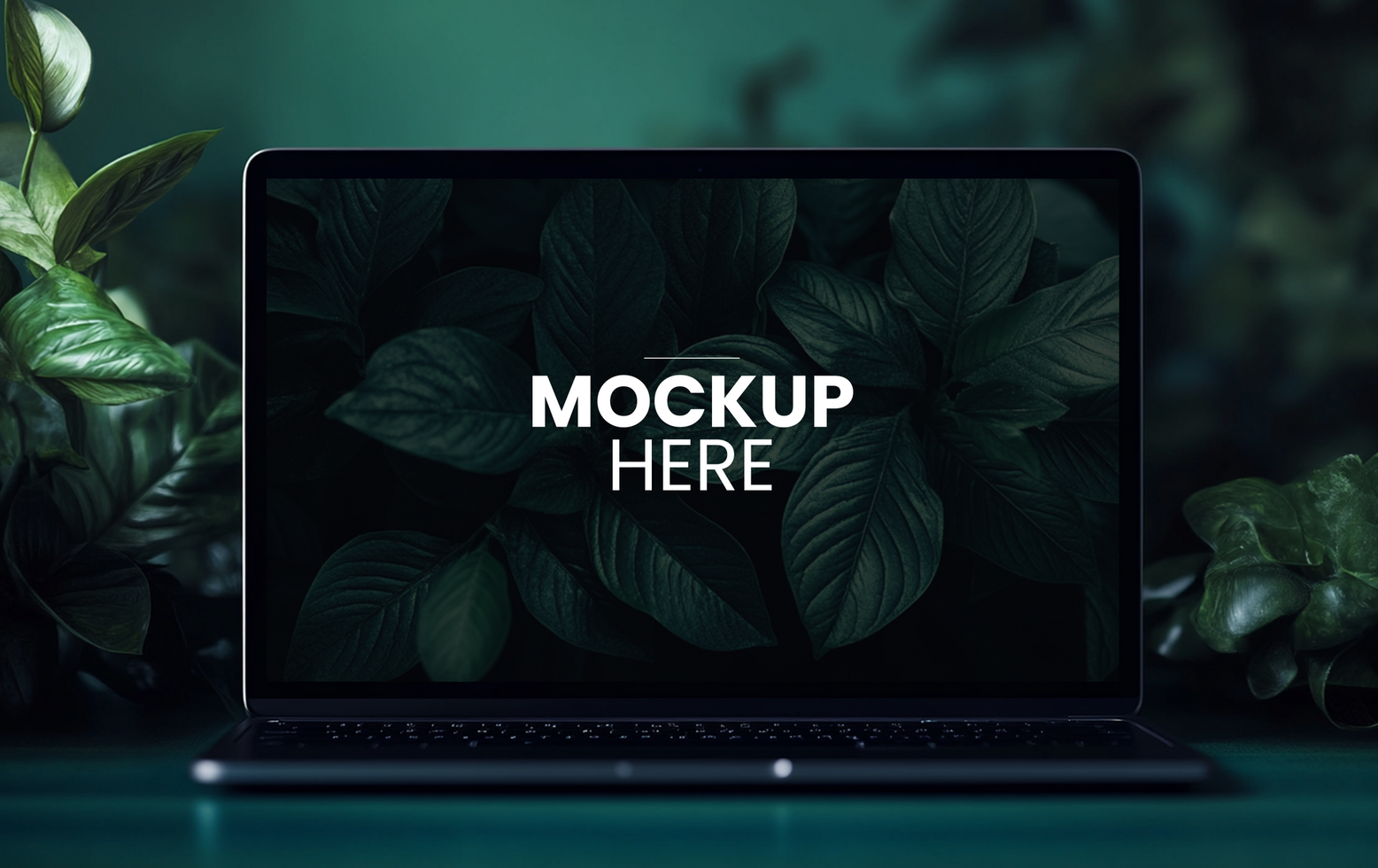 Editable laptop mockup, front-facing display for branding showcases psd
