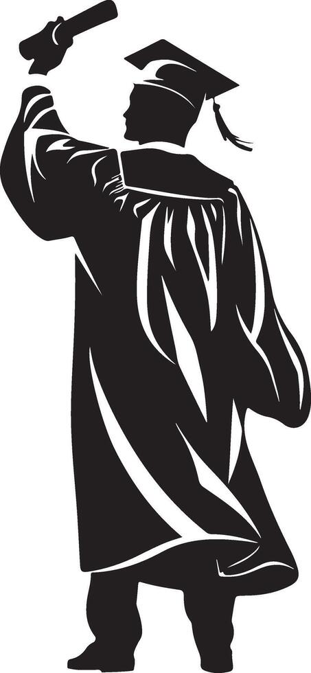 Graduate Standing Proud Silhouette vector