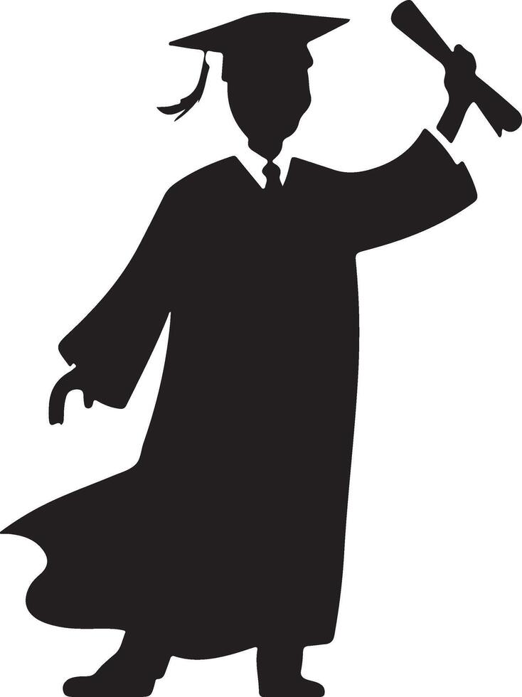 Academic Graduate Silhouette for Stock Art vector