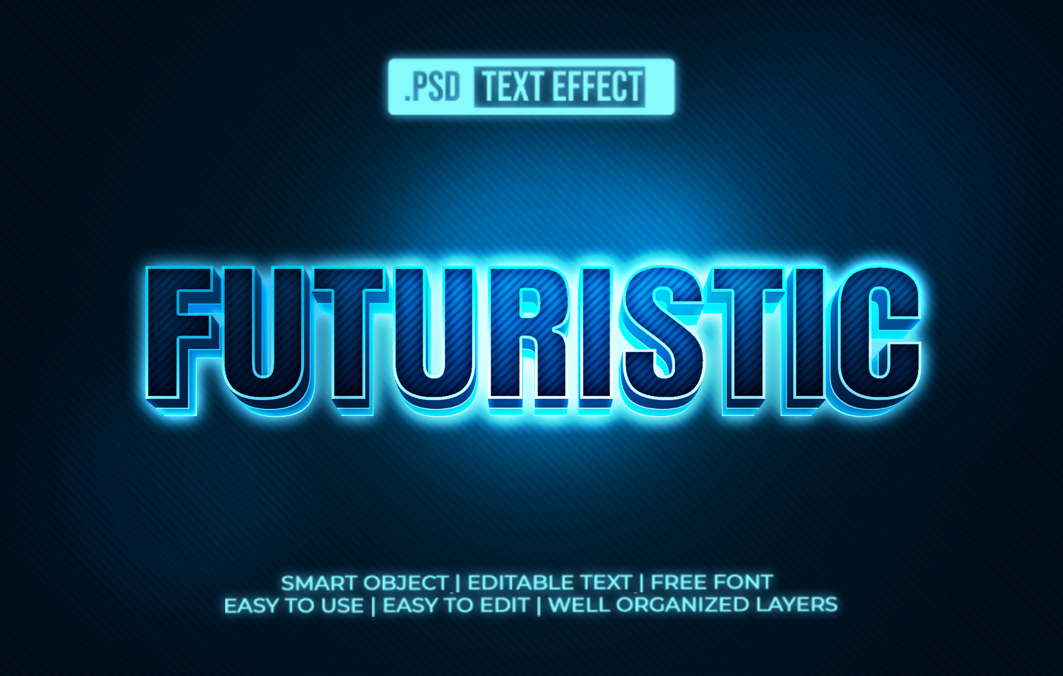 Futuristic 3D Text Effect psd