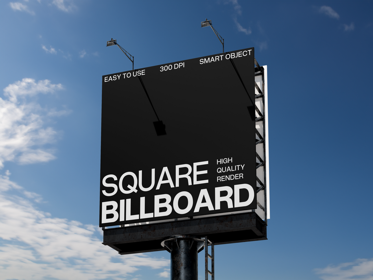 Square Billboard Mockup 3D Rendering psd