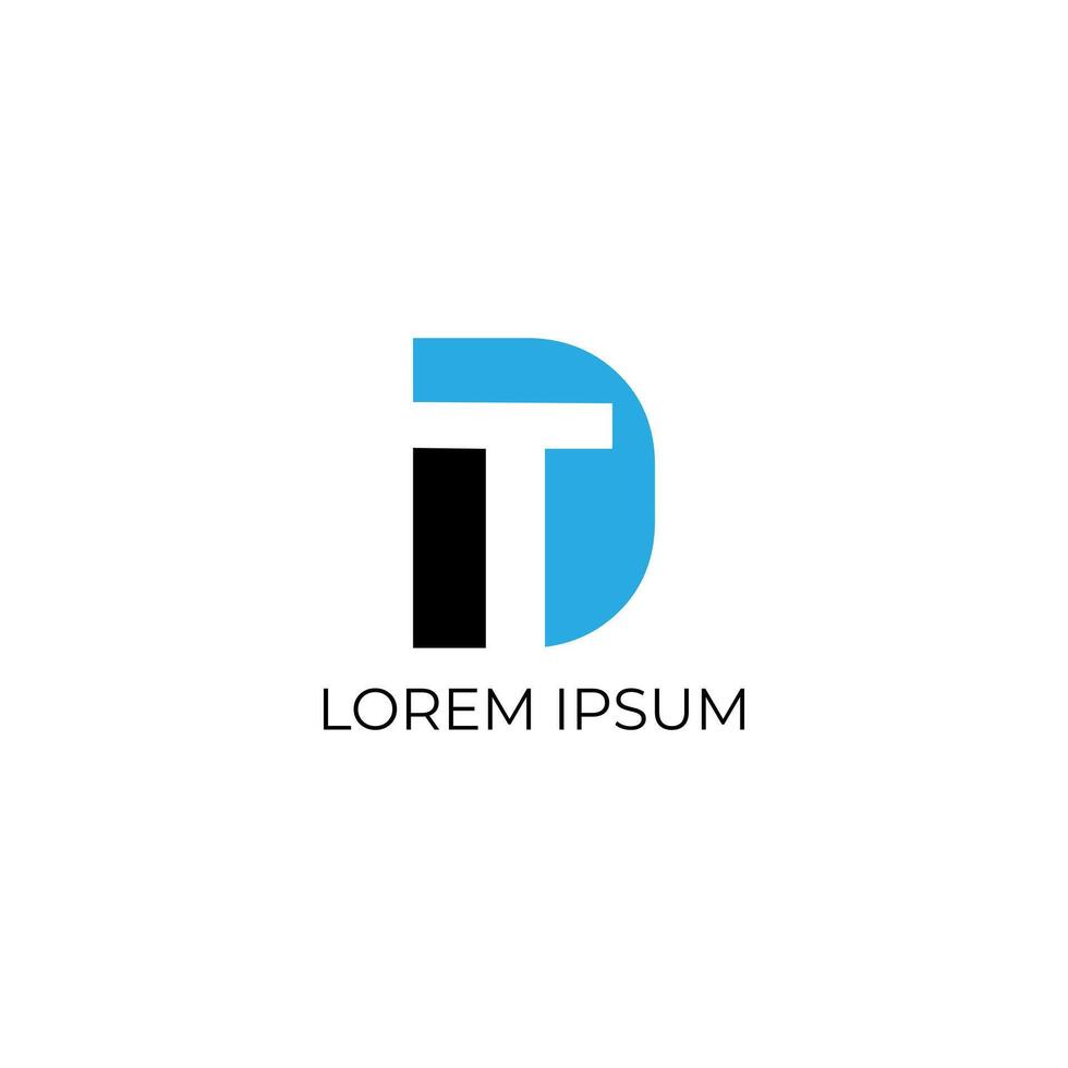 Professional DT Monogram Logo vector